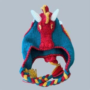 Colorful Dragon Knit Hat Alpaca Toddler Size Warm